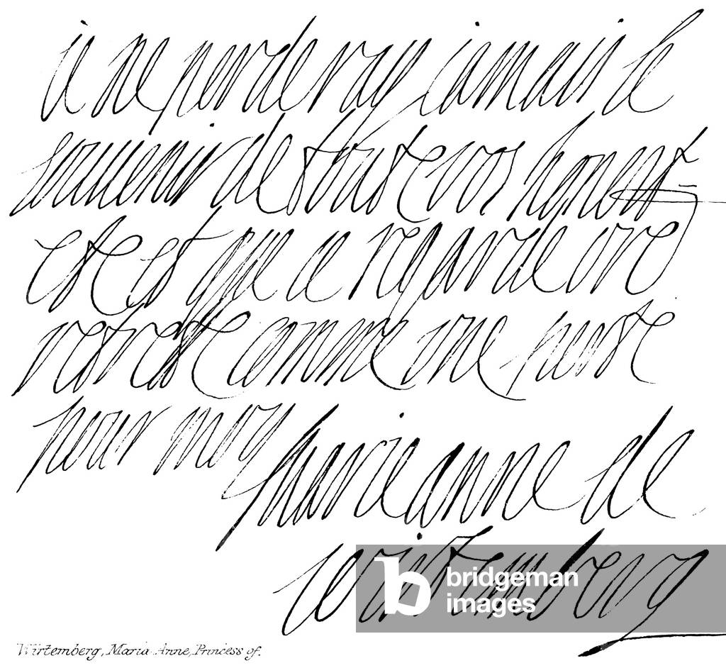 Wirtemberg, Maria Anne, Princess of (engraving)