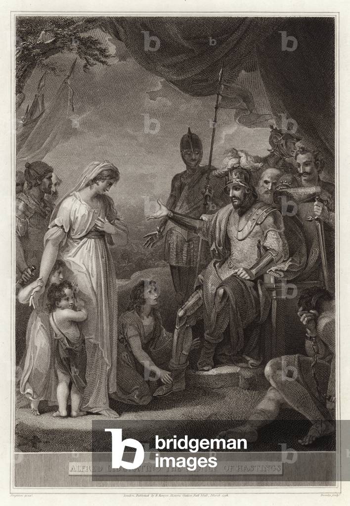 Alfred liberating the family of Hastings (engraving)