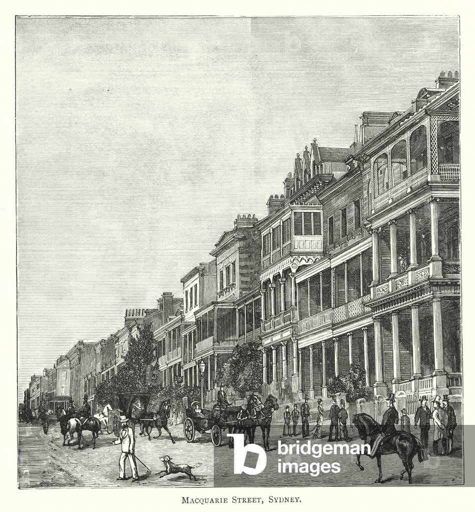 Australia: Macquarie Street, Sydney (engraving)