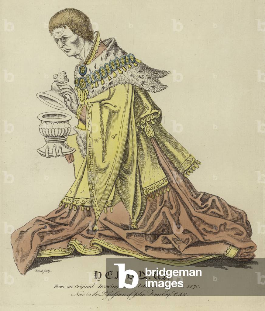 Portrait of Henry VI of England (coloured engraving)