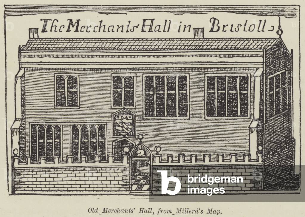 Old Merchants' Hall, from Millerd's Map (engraving)