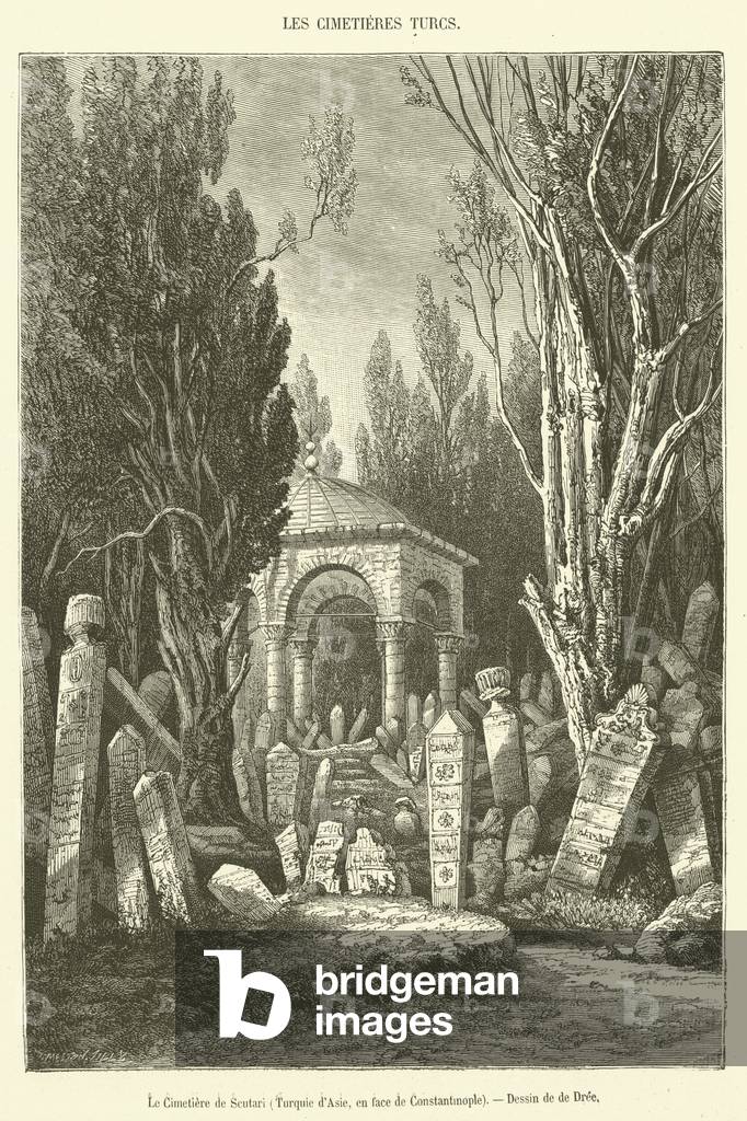 Le Cimetiere de Scutari, Turquie d'Asie, en face de Constantinople (engraving)