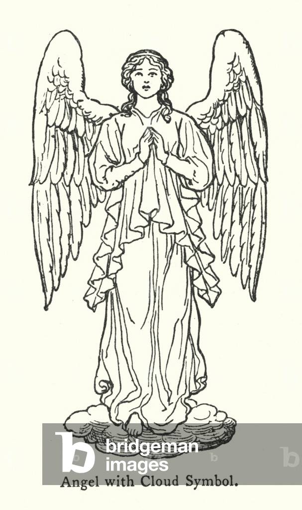Angel with Cloud Symbol (engraving)
