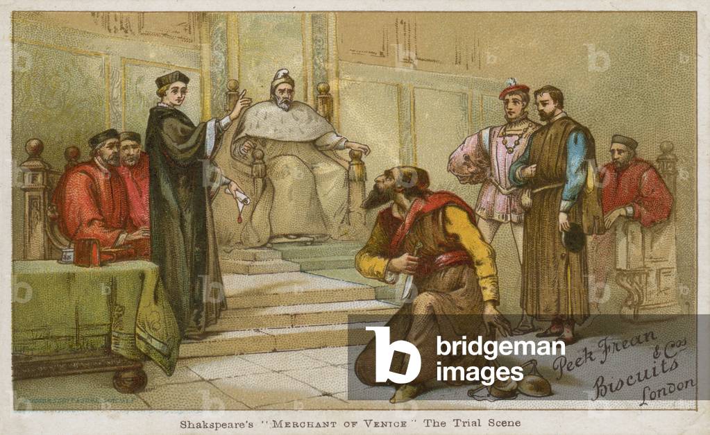 The trial scene from Shakespeare's The Merchant of Venice (chromolitho)