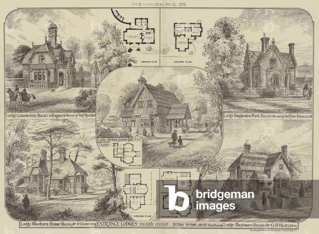 Entrance, Lodges, recently erected (engraving)
