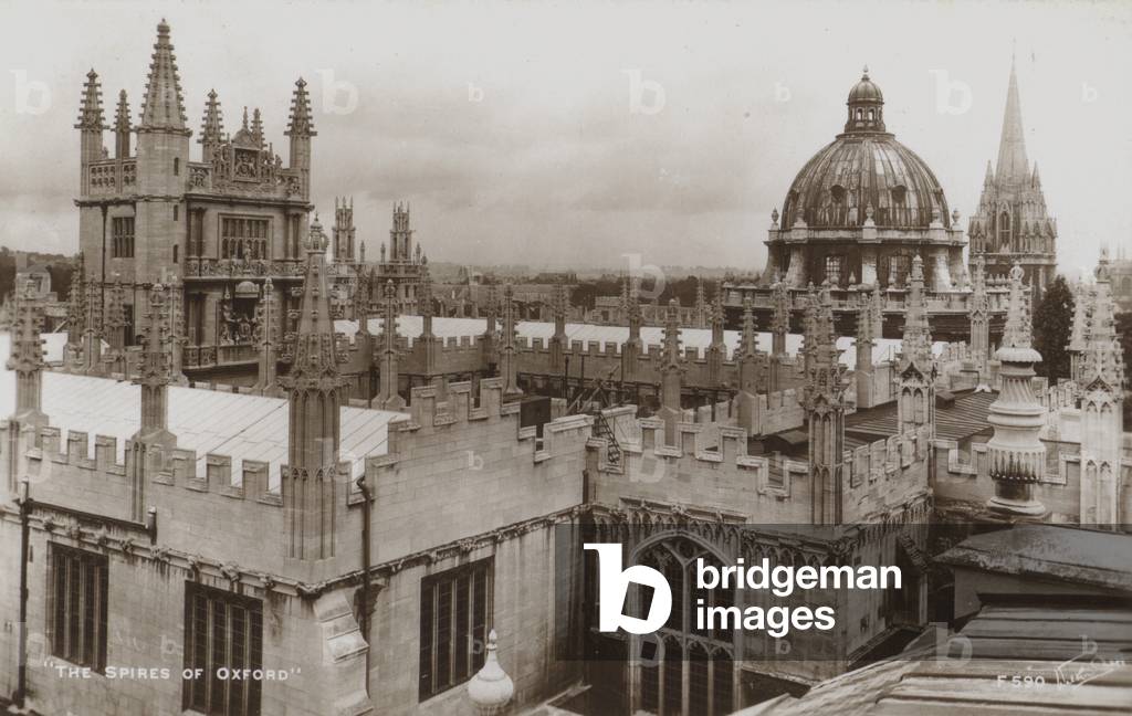 The spires of Oxford (b/w photo)