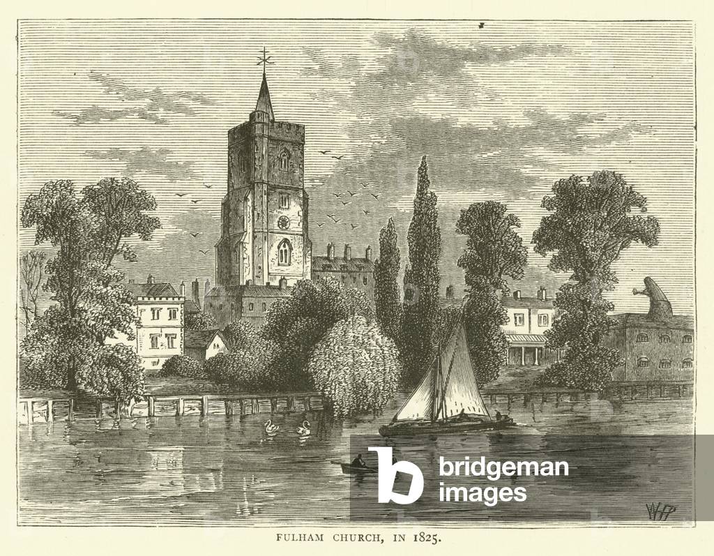 Fulham Church, in 1825 (engraving)