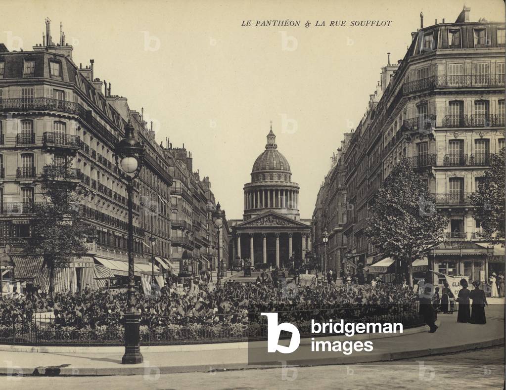 Paris: Le Pantheon & La Rue Soufflot (b/w photo)