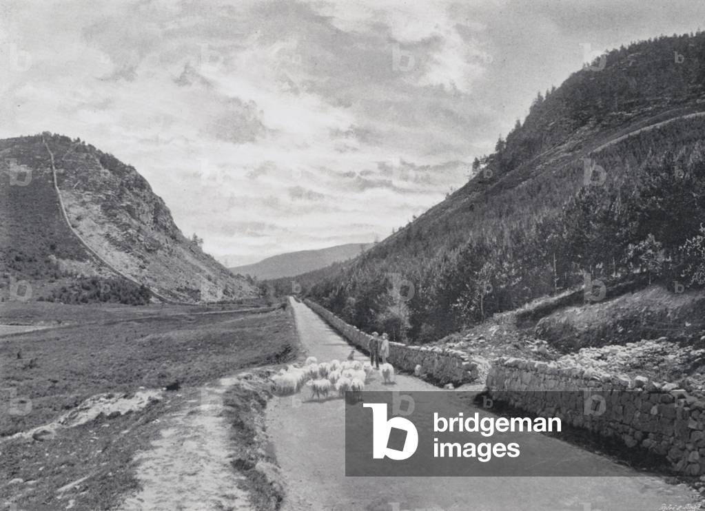Scotland: Pass of Ballater (b/w photo)