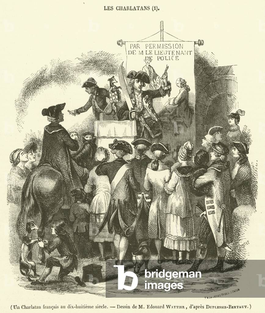 Un Charlatan francais au dix-huitieme siecle (engraving)