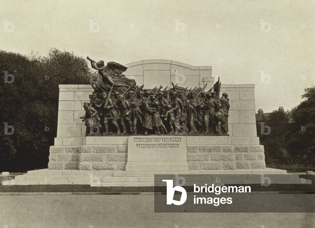 Newcastle Upon Tyne: War Monument, Barras Bridge (b/w photo)