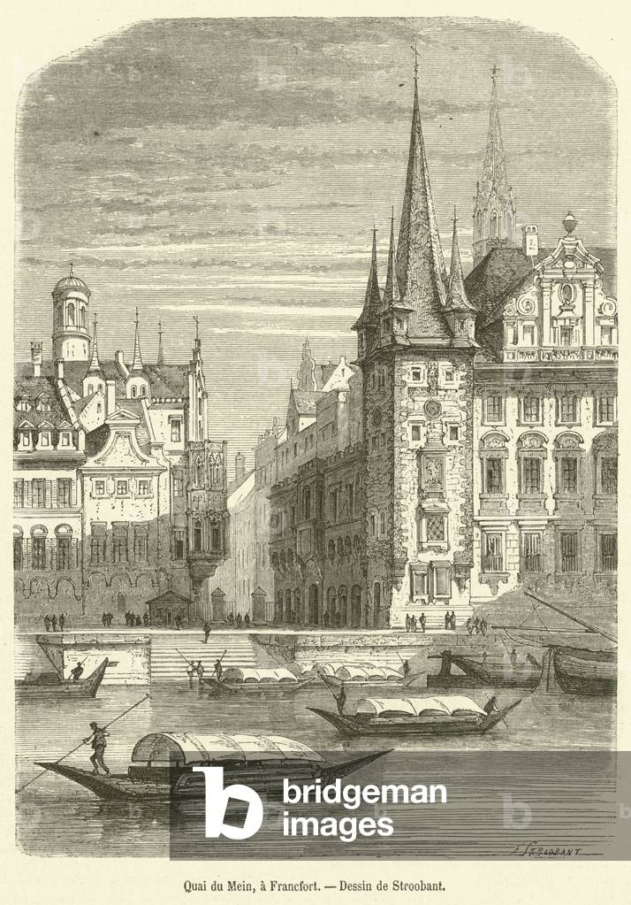 Quai du Mein, a Francfort (engraving)