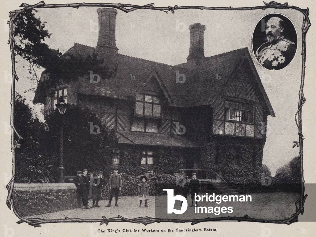 The King's club for workers on the Sandringham Estate, Norfolk (b/w photo)