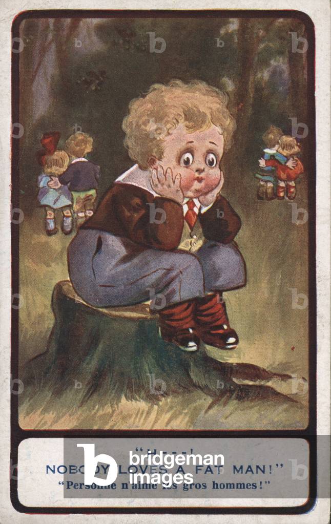 Chubby little boy (colour litho)