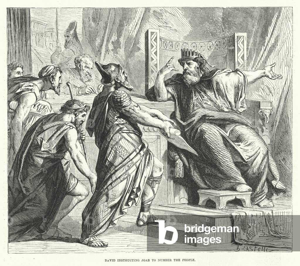 David instructing Joab to number the People (engraving)
