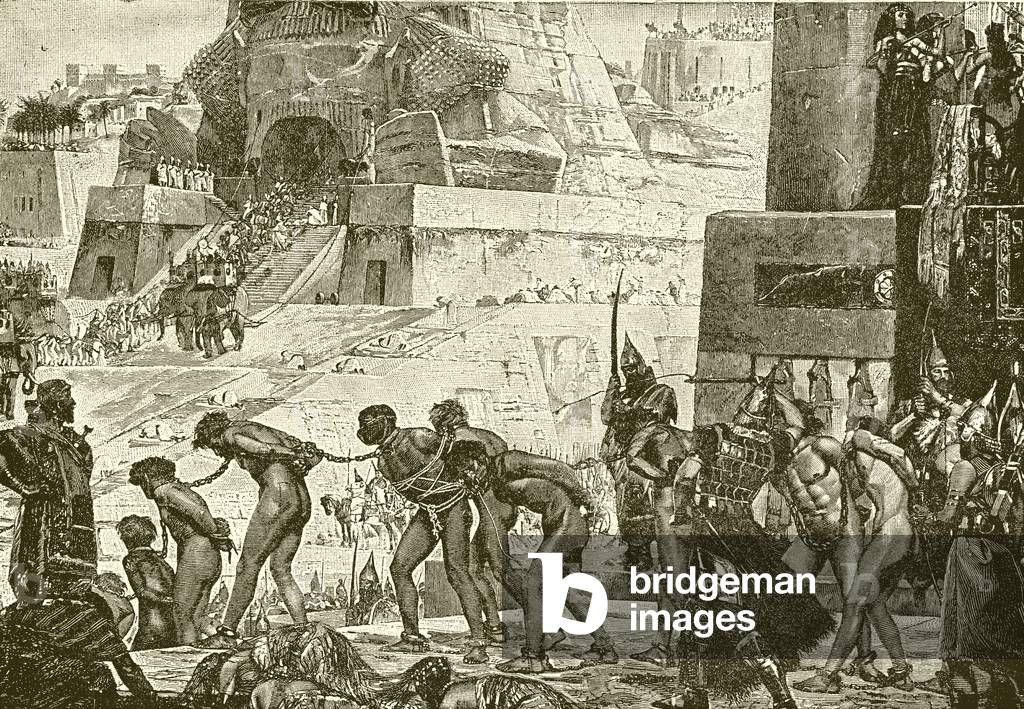 Sacrificing human victims to Baal (engraving)