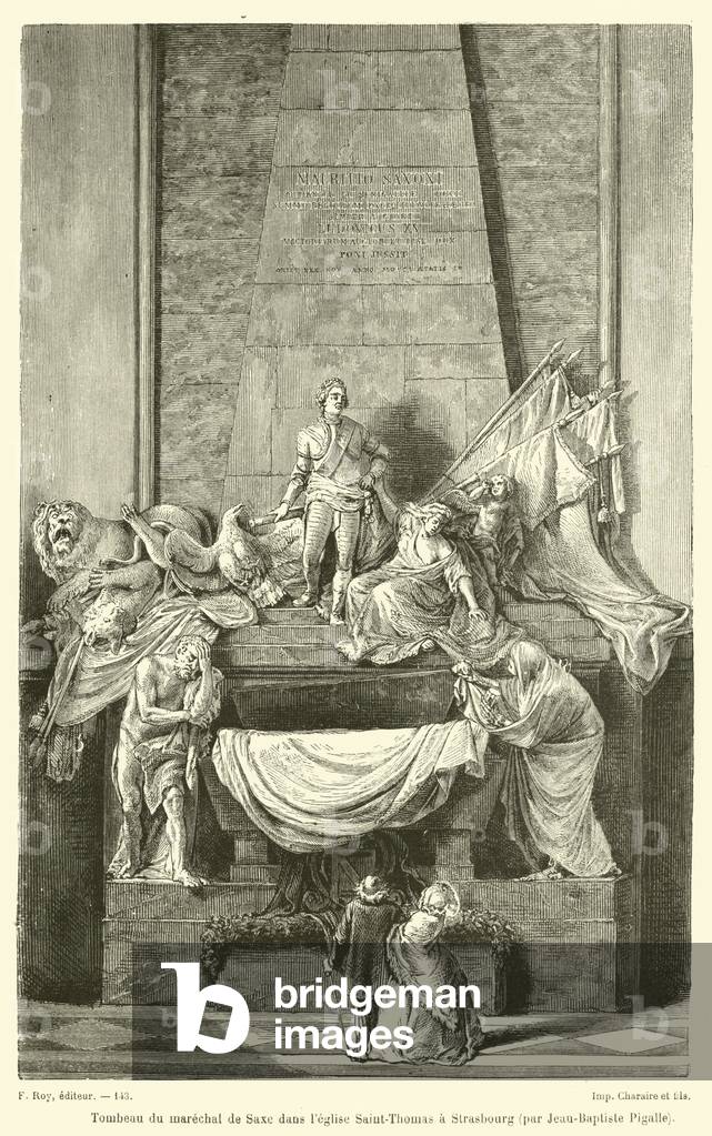Tombeau du marechal de Saxe dans l'eglise Saint-Thomas a Strasbourg, par Jean-Baptiste Pigalle (engraving)