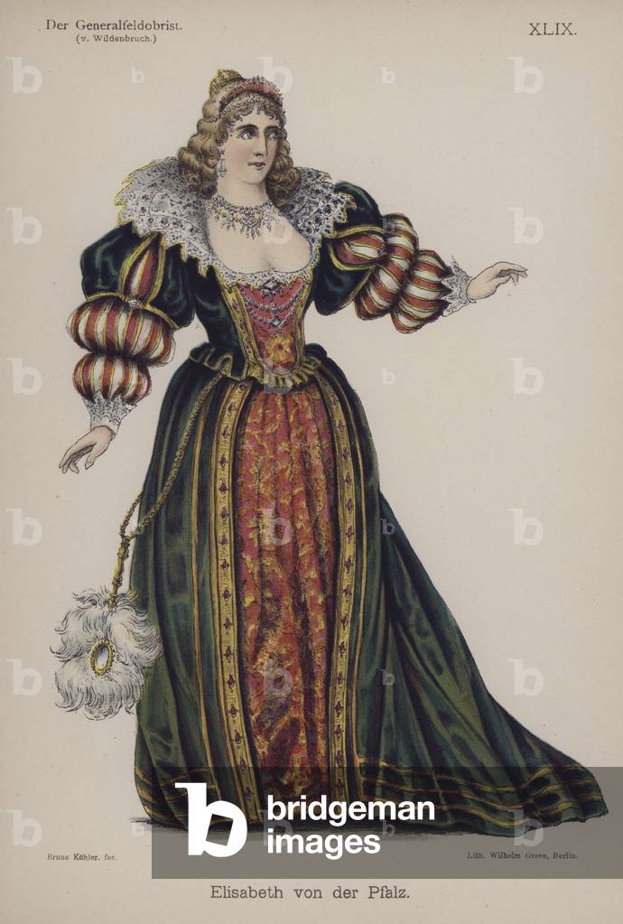 Elisabeth of the Palatinate, from Der Generalfeldoberst by Ernst von Wildenbruch (colour litho)