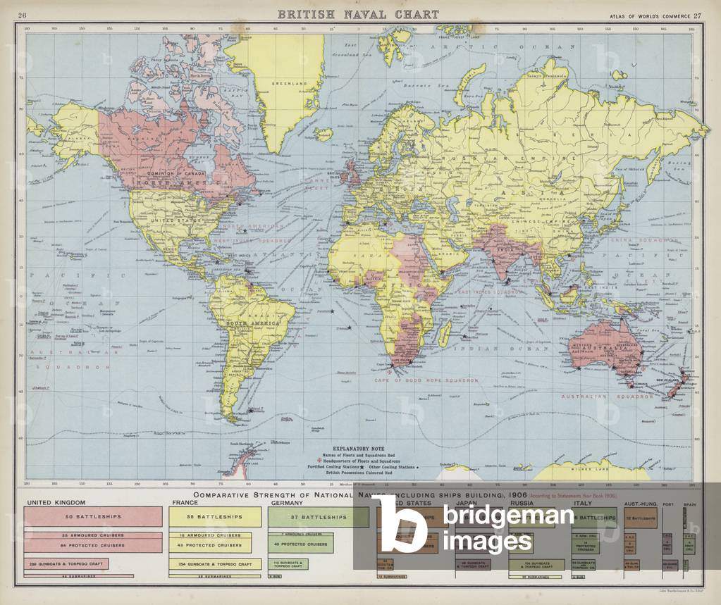 British naval chart (colour litho)