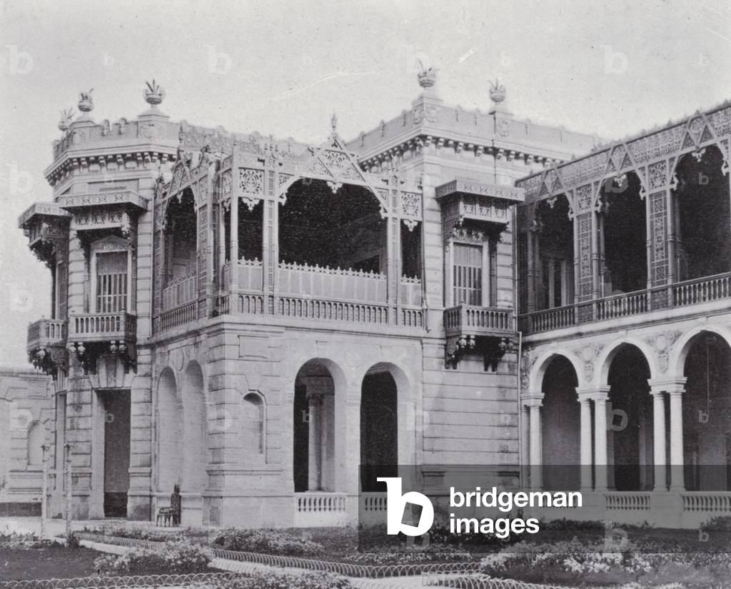 Egypt: North Wing of Gizeh Museum (b/w photo)