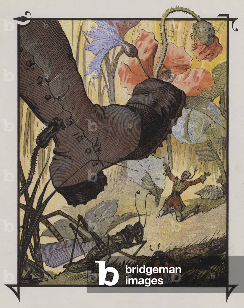 Gulliver in Brobdingnag (colour litho)