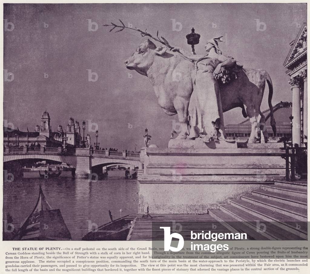 Chicago World's Fair, 1893: The Statue of Plenty (b/w photo)