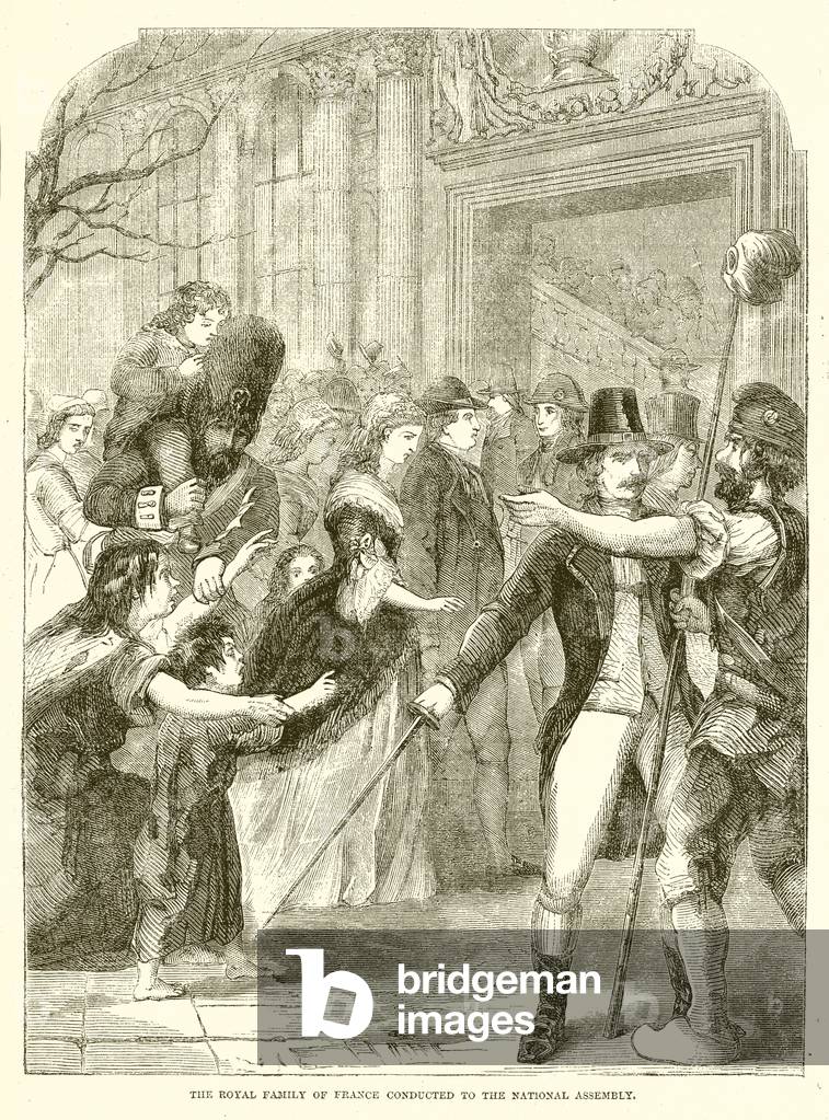 The Royal Family of France conducted to the National Assembly (engraving)
