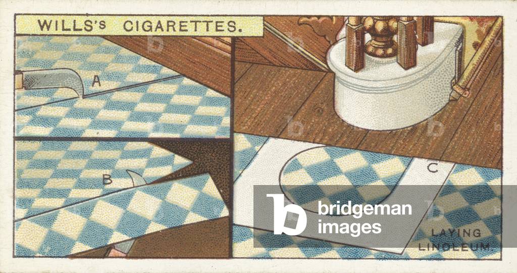 Household Hints, Laying Linoleum (chromolitho)