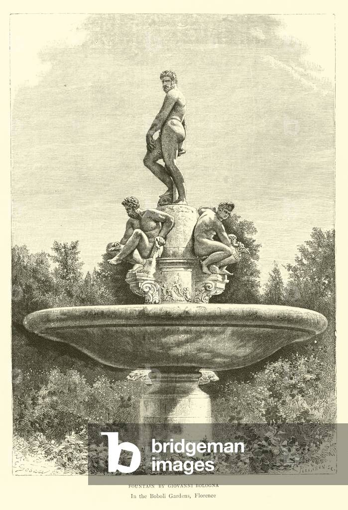 Fountain by Giovanni Bologna (engraving)