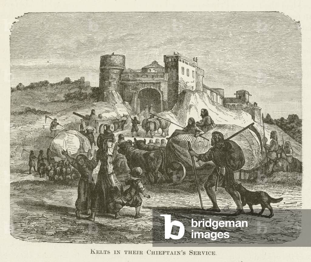Kelts in their Chieftain's Service (engraving)