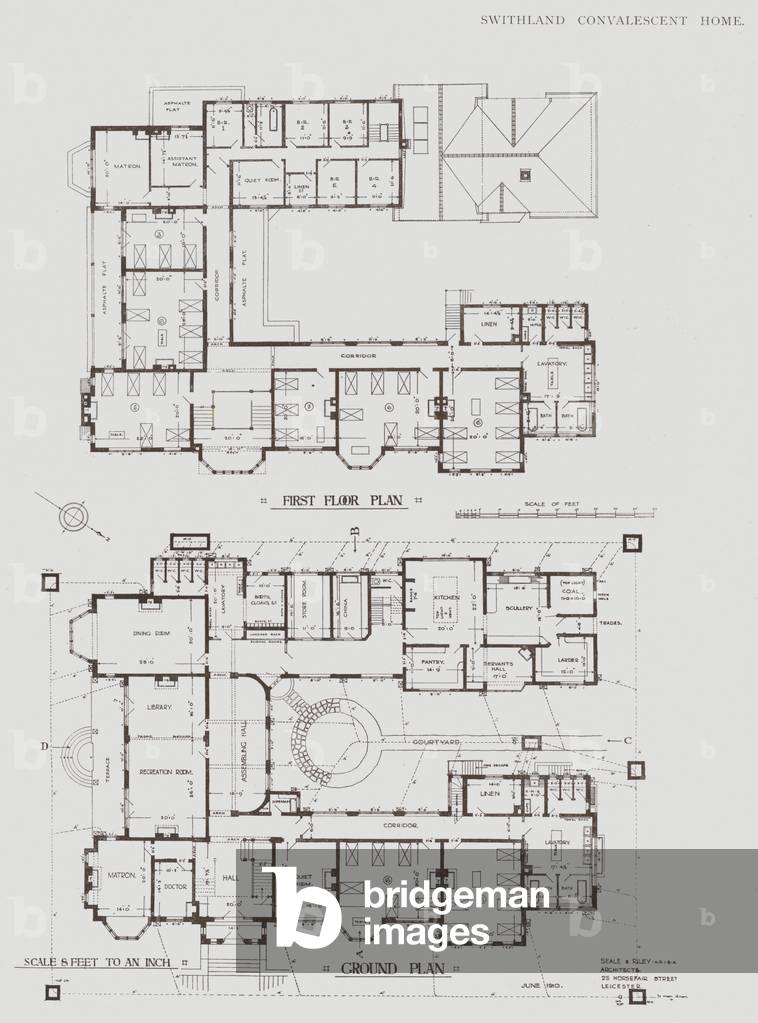 Swithland Convalescent Home, First Floor Plan, Ground Plan (litho)