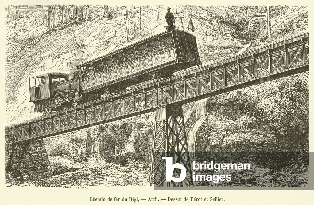Chemin de fer du Rigi, Arth (engraving)