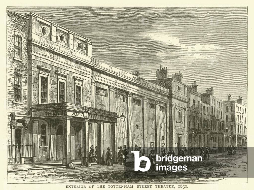 Exterior of the Tottenham Street Theatre, 1830 (engraving)