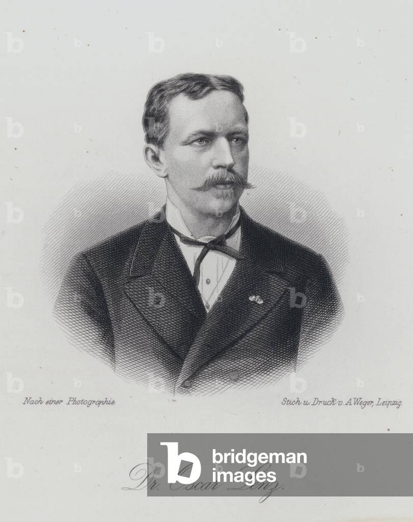 Oskar Lenz, German-Austrian geologist and mineralogist (engraving)