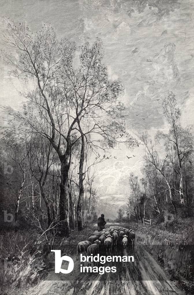The Curfew Tolls The Knell of Parting Day (engraving)