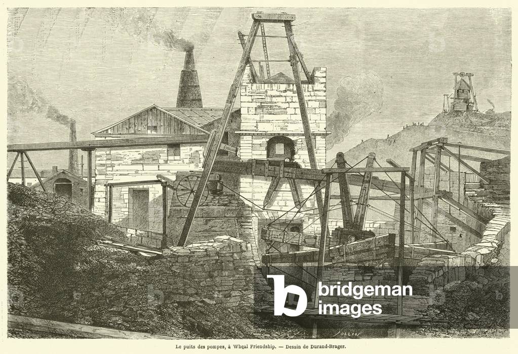 Le puits des pompes, a Wheal Friendship (engraving)