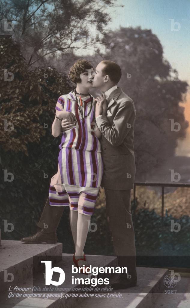 Kissing couple (colour photo)