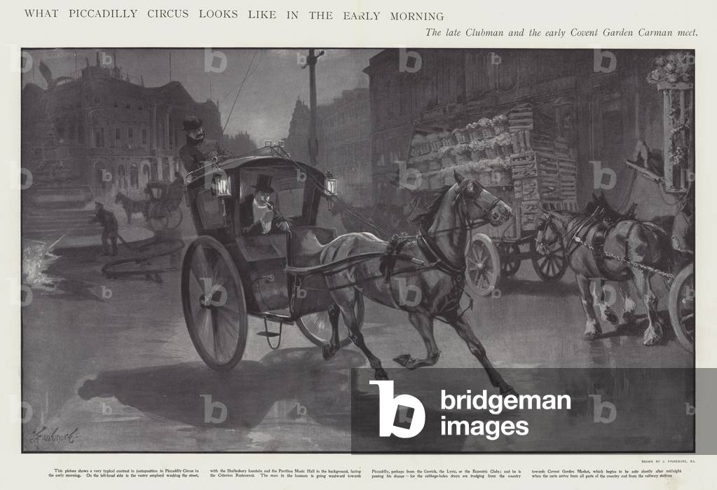 What Piccadilly Circus looks like in the early morning (litho)