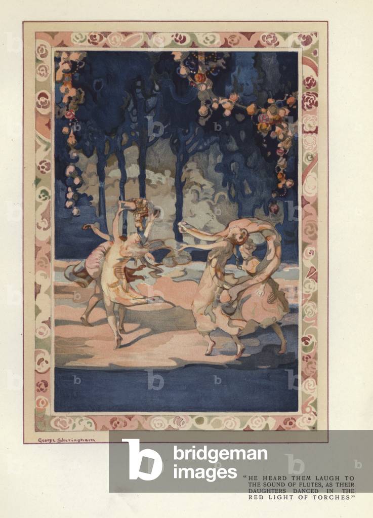 Illustration for The Happy Hypocrite by Max Beerbohm (colour litho)