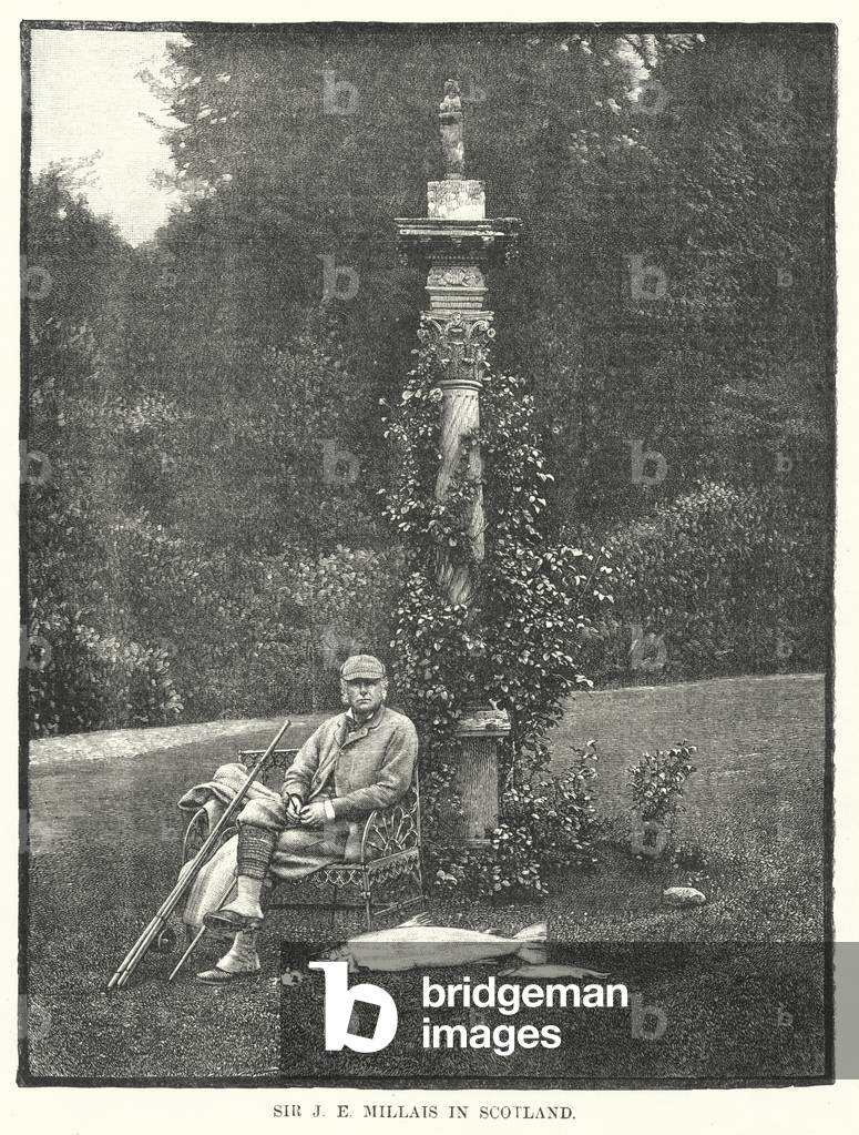 Sir J E Millais in Scotland (b/w photo)