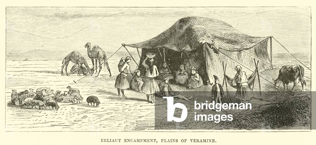 Eeliaut encampment, plains of Veramine (engraving)