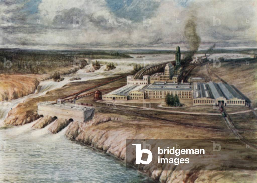 Paper mills, Newfoundland (colour litho)