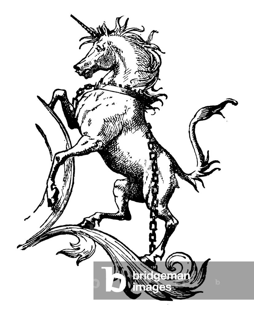 Heraldic unicorn (litho)