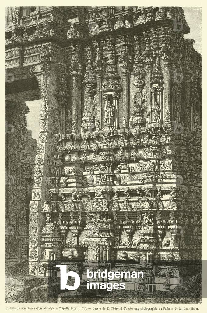 Details de sculptures d'un peristyle a Tripetty (engraving)