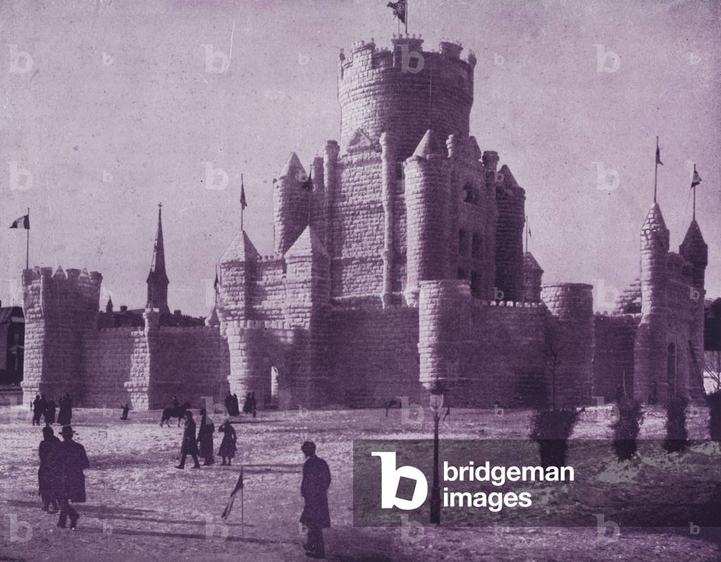 The Ice Palace at St Paul in 1888 (b/w photo)