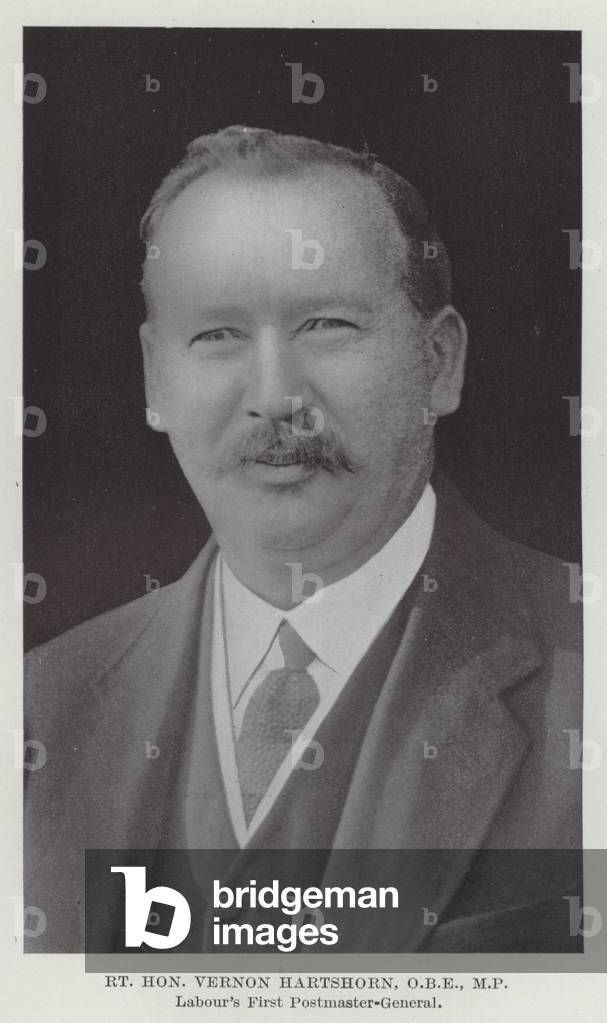 Right Honourable Vernon Hartshorn, OBE, MP, Labour's First Postmaster-General (b/w photo)