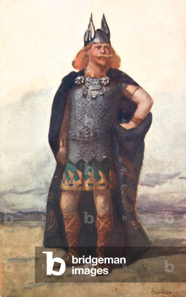 Sweyn, King of the Danes (colour litho)