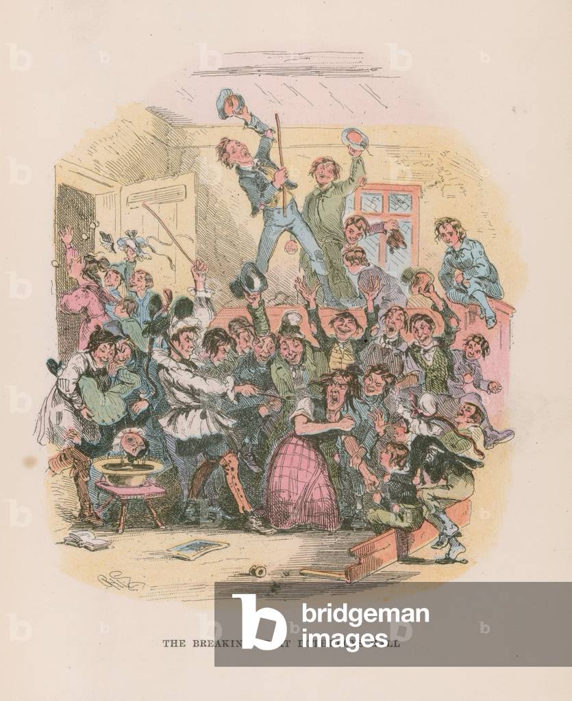 Illustration for Nicholas Nickleby (colour litho)
