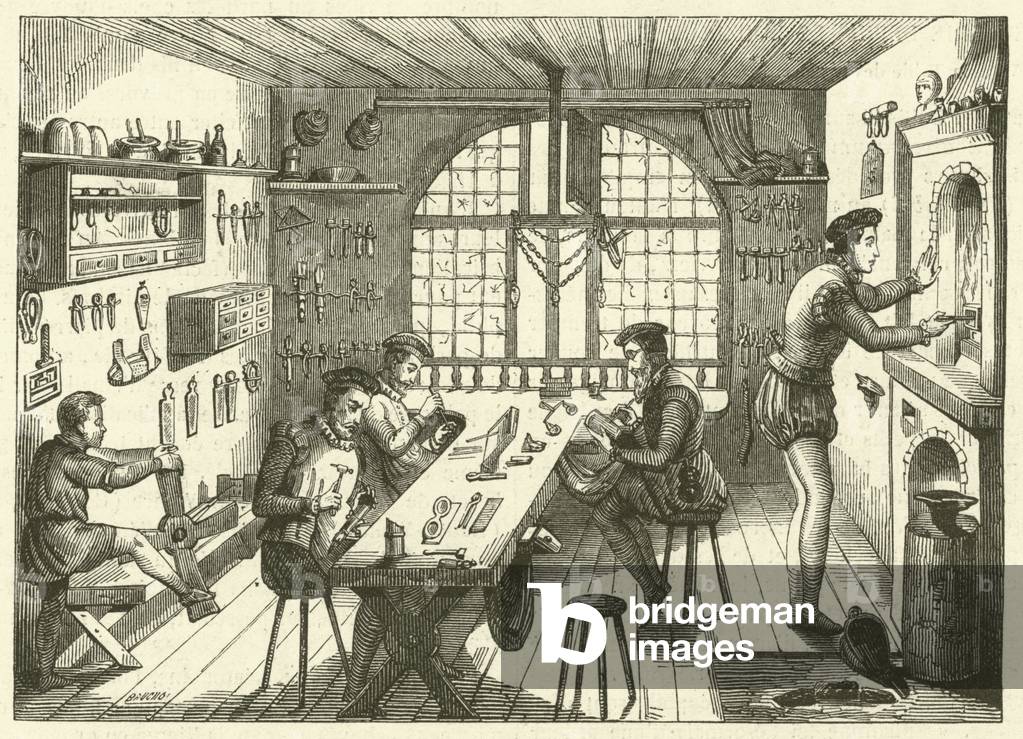 Atelier d'Etienne de Laulne, dit Stephanus, orfevre du seizieme siecle (engraving)