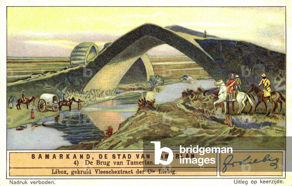 Shadman Malik, Bridge of Timur, near Samarkand (chromolitho)